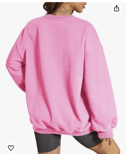 Pink Oversized Sweatshirt Women Size Small Pullover. (S)