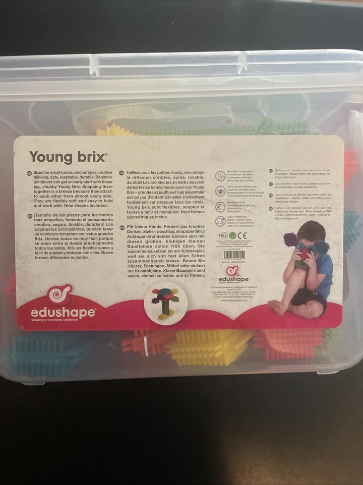 Nuevos bloques de construcción sensoriales de cerdas Edushape (36) plástico duro, bañera de plástico abierta Foto 2 de 4