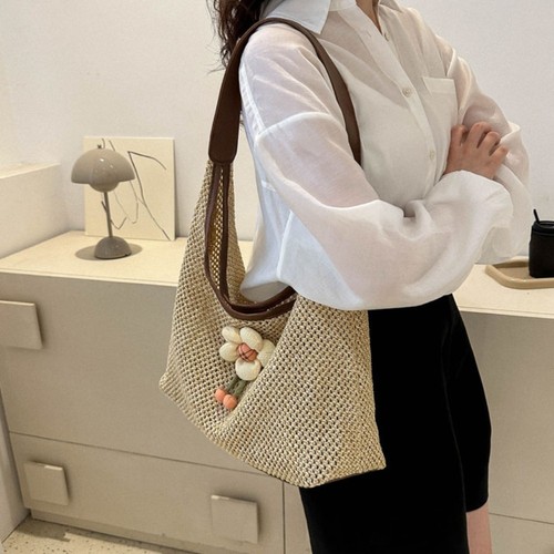 Trendy Straw Bag Large Capacity Beach Bag Hot Sale Handbag Sexy - Picture 4 of 16