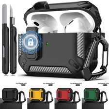 For Apple AirPods Secure Lock Pro 3/Pro 2/4 Case with Cleaning Kit  Keychain