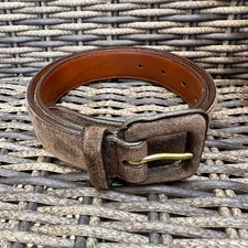 Vintage Polo Ralph Lauren Brown Suede Belt Women's Size 28 Made in USA Old Money