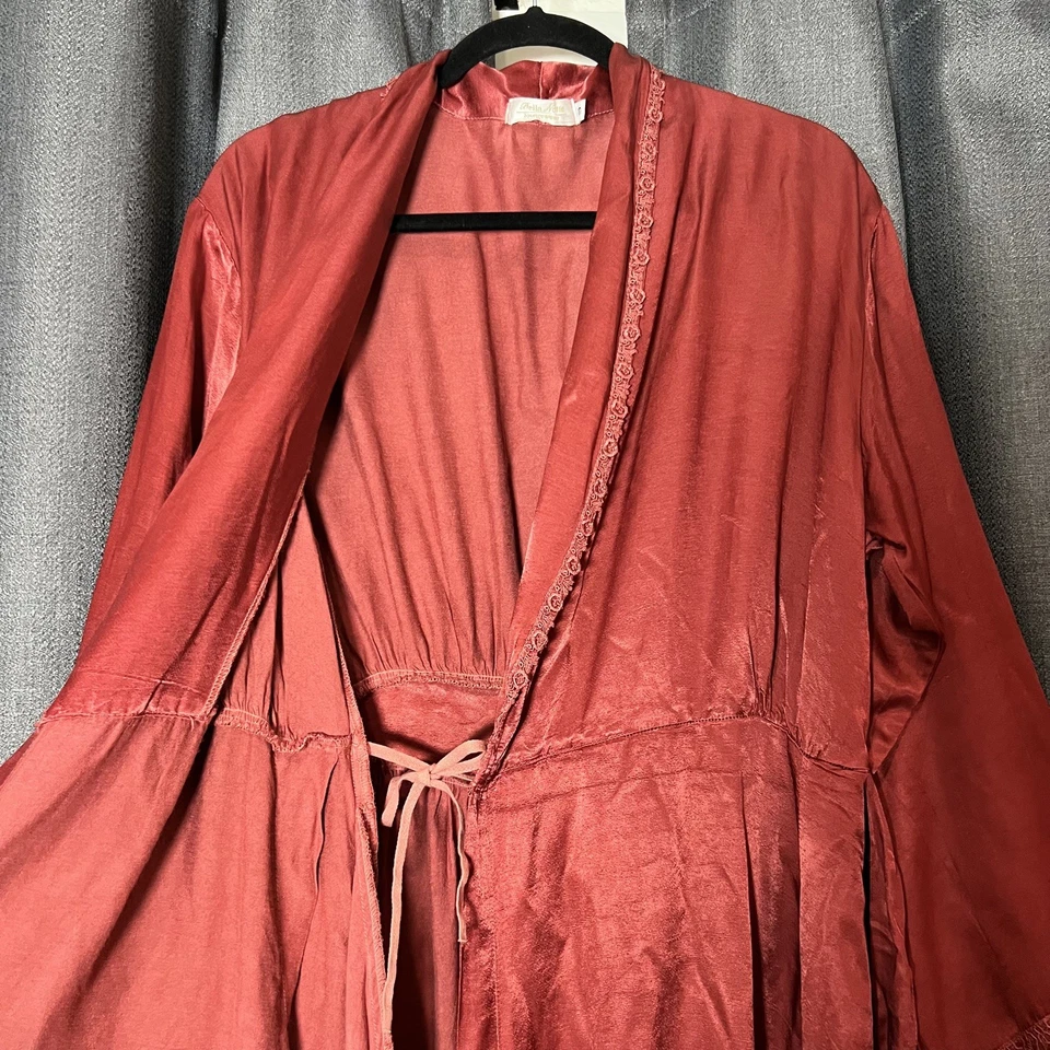 Bella Notte винтажный Loungewear длинный роскошный халат маленький вышитый вырез - Изображение 4 из 4