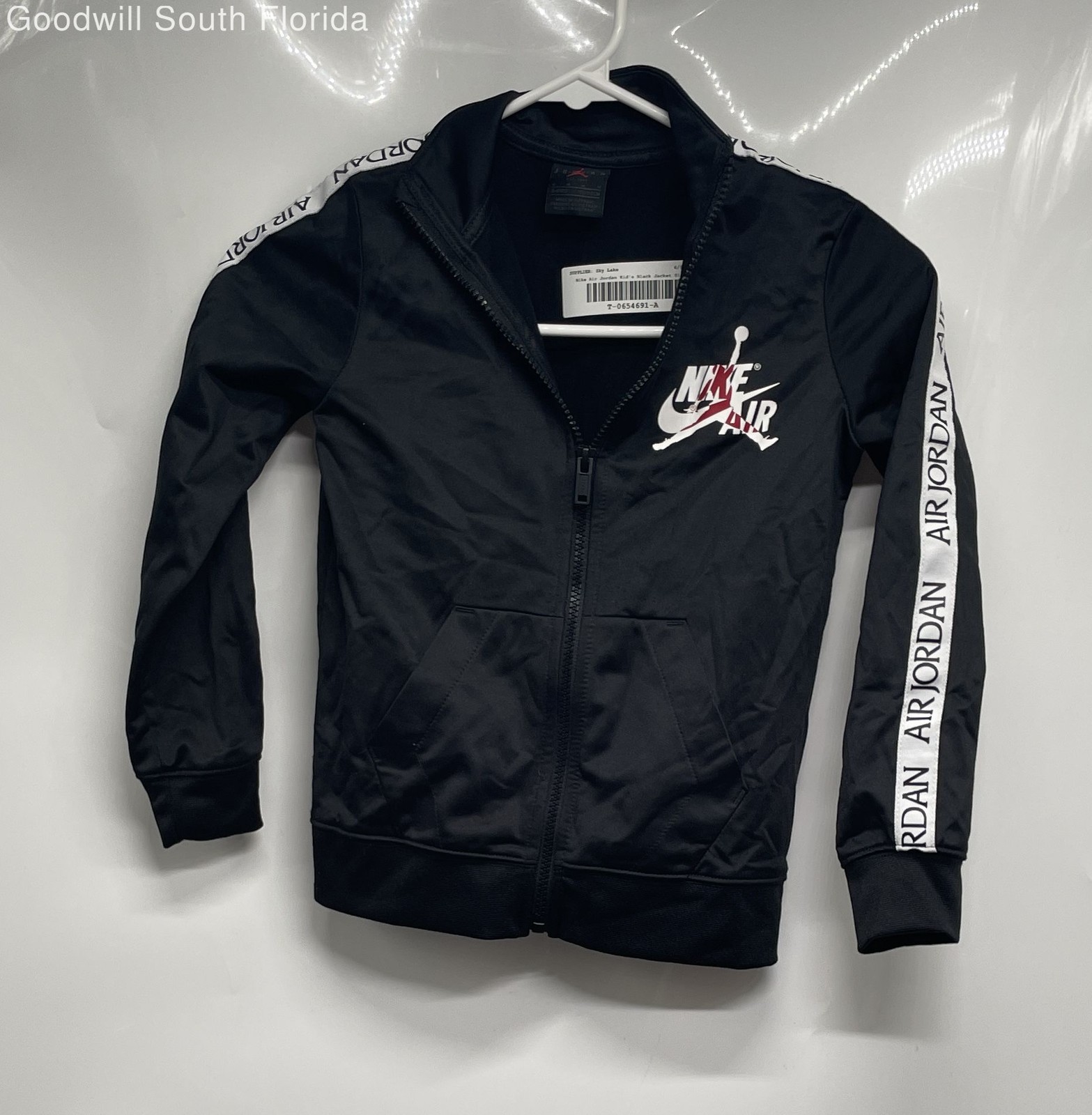 Nike Boys Air Jordan Jumpman Black Long Sleeve Full-Zip Track Jacket Size Medium