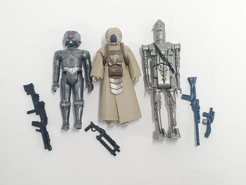 Vintage Star Wars 4LOM Zuckuss IG88 1980 Figure Lot 100% Complete Original