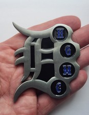 🔥RARE/SOUGHT🔥HIRED GUNS MC MOTORCYCLE CLUB CHALLENGE COIN LARGE & HEAVY KNUCKL