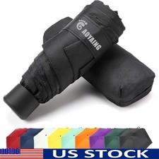 Compact Travel Umbrella UPF 50 Plus Mini Waterproof Manual Open Hiking Rain New