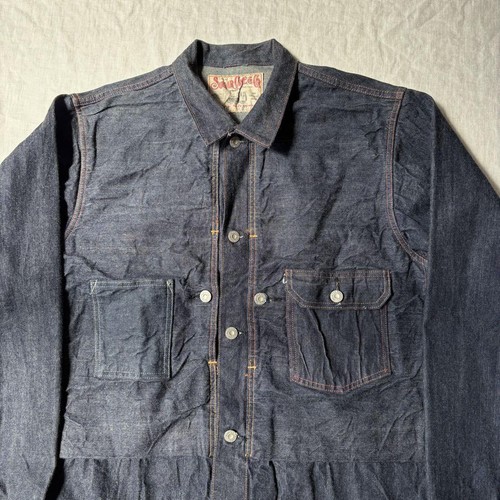 SUGARCANE 11.75oz Blue Denim 1930s Work Jacket Size 42 Japan Vintage F/S - Picture 2 of 12