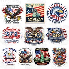 America 250 Years of Freedom Sticker Pack 10Pcs 3 Inch USA 250Th Anniversary 1