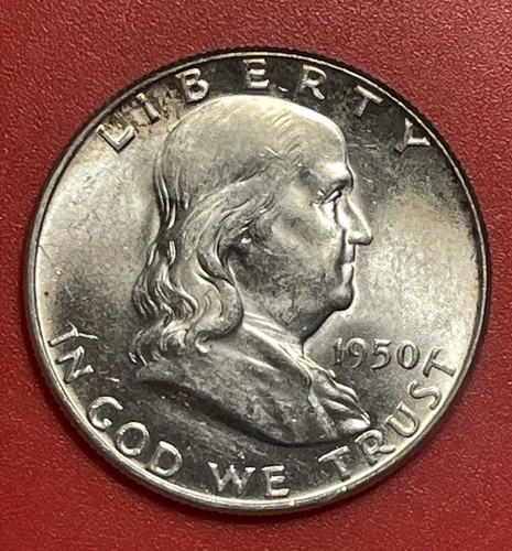 1950 P Franklin Silver Half Dollar, Choice to Gem Uncirculated.
