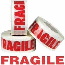 72 Rolls of Printed FRAGILE Parcel Packaging Tape 2" 48mm x 66 Metres Packing