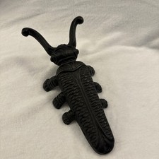 Vintage Cast Iron Beetle Boot Jack Puller 9" Cricket Bug Scarab Remover VG Cond