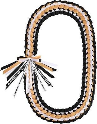 Black, White, and Gold Class of 2025 Leis/ NEW/ 2pc