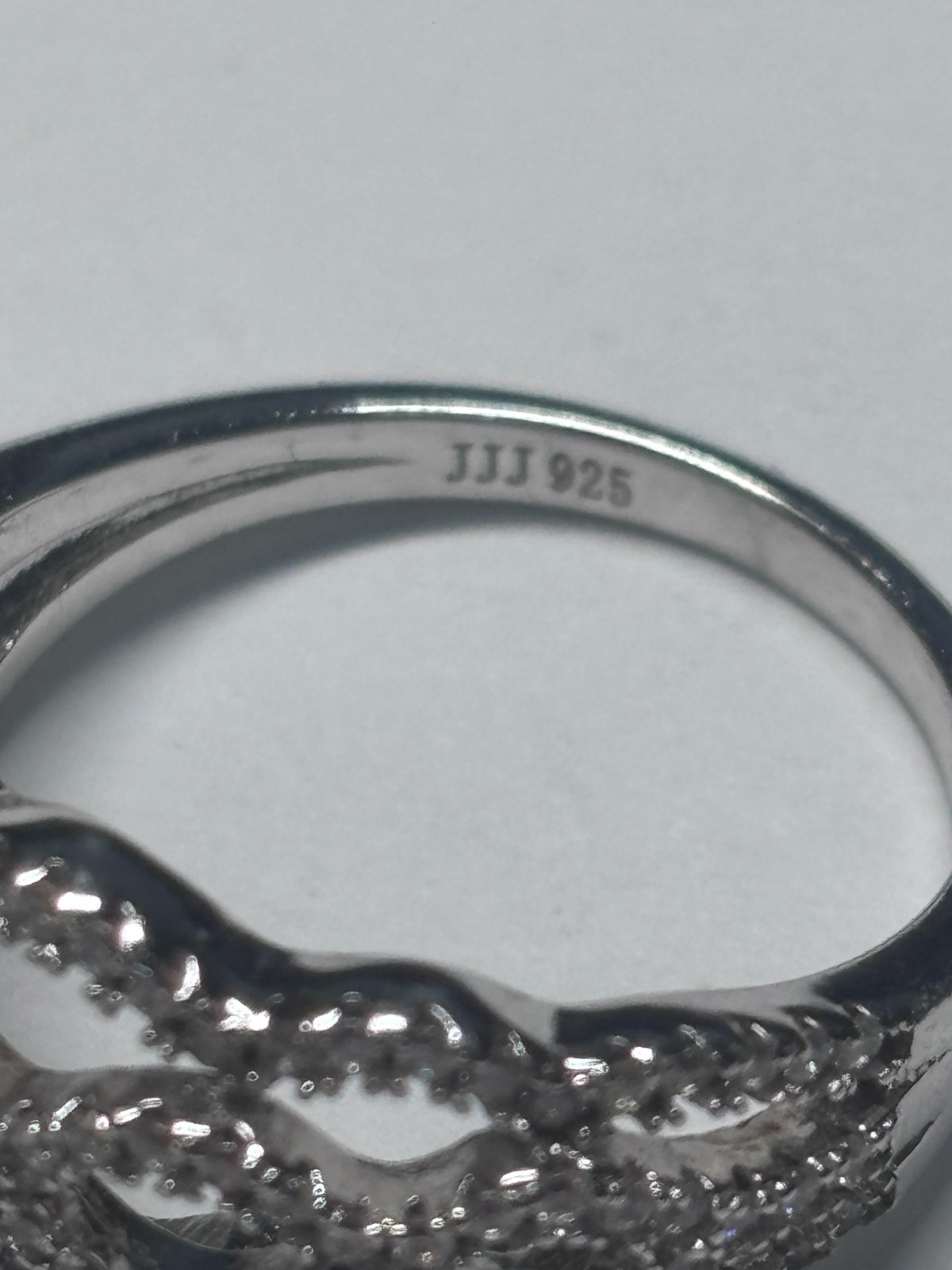 Sterling Silver CZ Double Interlocking Waves Ring… - image 4