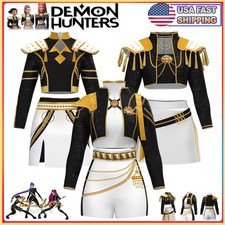 Kids Girls K-Pop Demon Hunters Costume Wig Rumi Mira Zoey Cosplay Fancy Dress SA