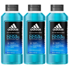 Adidas Cool Down Shower Gel - Wild Mint Essential Oil, 13.5oz 400ml Pack of 3 