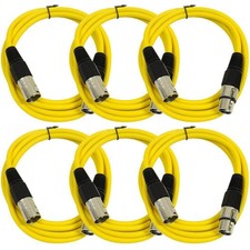 6 Pack Yellow 6 Foot XLR Patch Cables