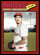 Orion Kerkering 2026 Topps Heritage Red Card #300 Philadelphia Phillies