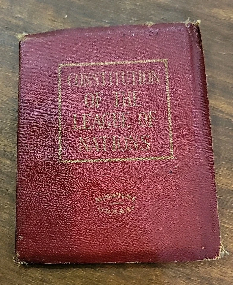  League Of Nations Antique Little Leather Book 1920 Great Vintage Super RARE Foto 3 de 4