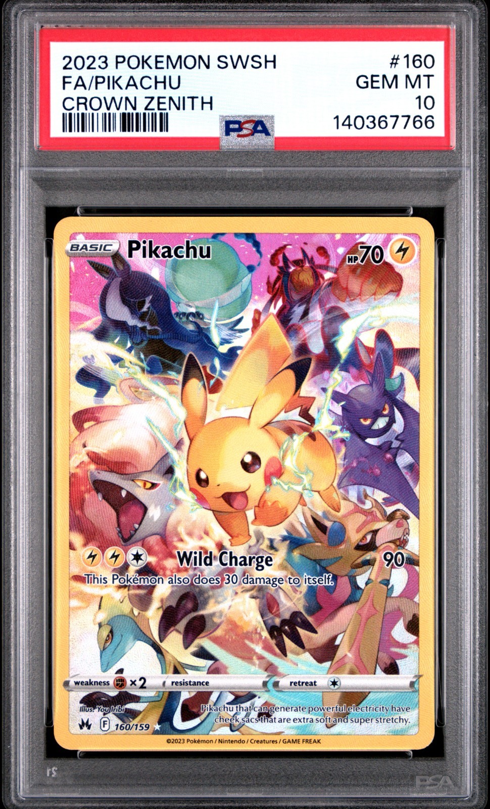 2023 Pokemon SWSH Crown Zenith Pikachu Full Art #160/159 PSA 10 GEM MINT