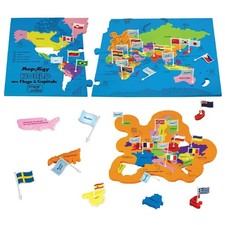 Imagimake Mapology World Map Puzzle - Includes Country Flags Capitals Fun...