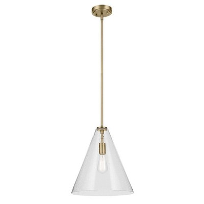 Everly - 1 Light Pendant-15.5 Inches Tall and 14.25 Inches Wide-Natural Brass