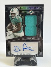 Panini Obsidian 2023 Rookie Jersey Autograph De'Von Achane #211/199 Dolphins NFL