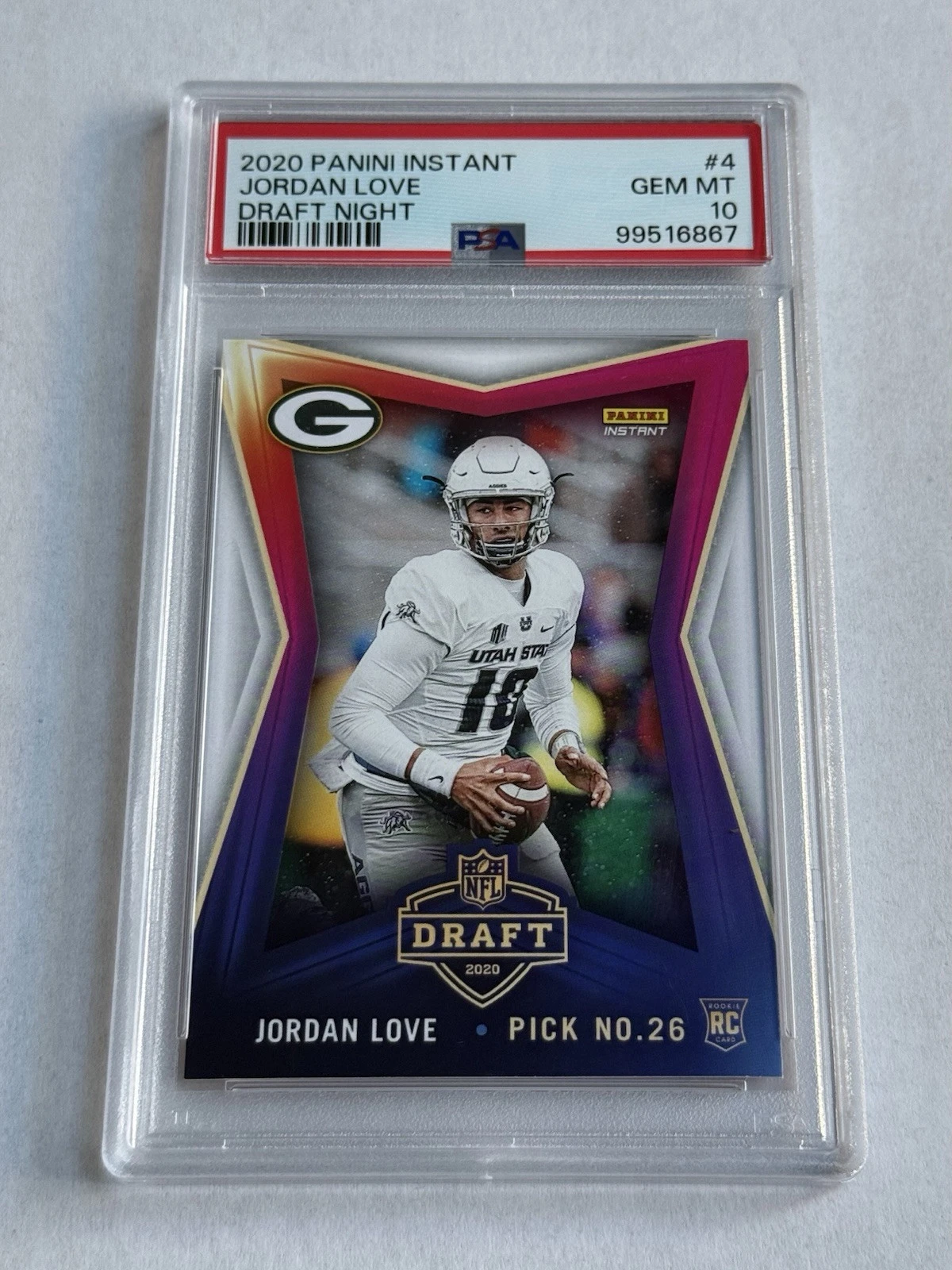Jordan Love Panini Instant Draft Night #4 Base