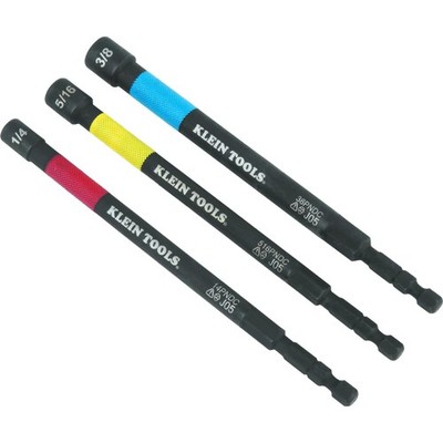 1/4 in Impact Hex Drive Power Nut Setter Set Color-Coded 3 Pcs