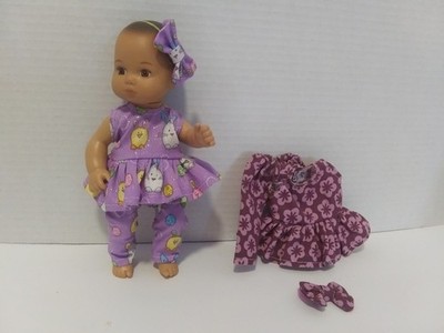 8'' Doll Clothes Handmade to fit American Girl 8'' Baby Doll-2-Pant Top Bow   L91
