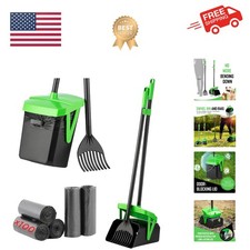 Pooper Scooper Swivel Bin  Rake with 100 Waste Bags, Dog Pooper Scooper with...