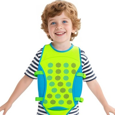 YOTAN Kids Swim Flotation Vest Swimsuit Adjustable Safety Strap,Green-M 41-70Lbs