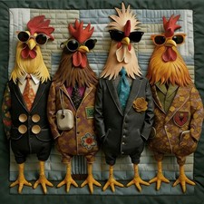 Funny Sunglasses Rooster Squad Diamond Art Kit for Adults,DIY Diamond Painting..