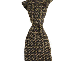  330 NWT TOM FORD Brown  Tonal Medallions Thick Silk Neck Tie Italy 3.6W