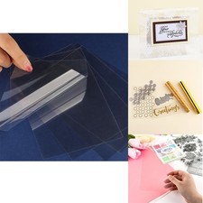 Briartw 50 Sheets 4.3x6.3inch Heat Resistant Clear Acetate Sheets for Embossi...