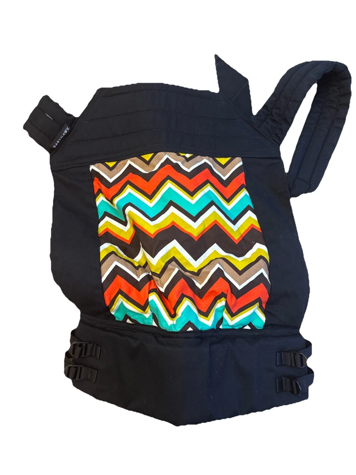 BabyHawk OH SNAP! Baby Carrier Chevron Pattern - Teal Brown Chartreuse