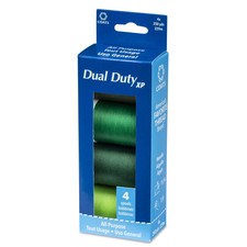 Dual Duty XP All Purpose Sewing Thread, 4 Spools "Greens"