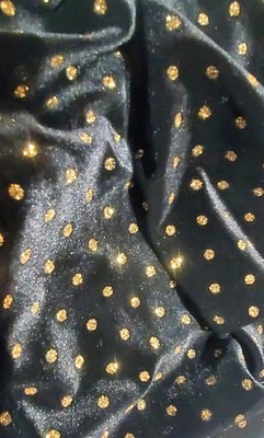 Talbots RSVP Label Velvet Gold Polka Dot Cocktail dress size P (2 R)