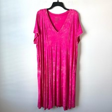 Torrid Super Soft Trapeze Mini Dress Hot Pink Acid Wash 3X