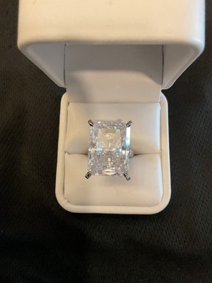 20 carat Ziamond CZ Classic Solitaire Engagement Ring Platinum