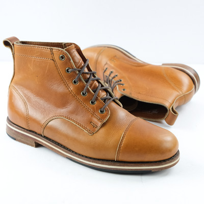 HELM Hollis Boots Men 12EE Tan Leather Cap Toe Lace Up Lug Sole Work Casual HELM Men main image 4