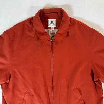 Peter Millar Mens XL Lightweight Bomber Jacket Full Zip XL Rust Orange Coat