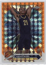 2023-24 Topps Chrome Orange Geometric Refractor 16/25 Isaiah Wong #80 0c2