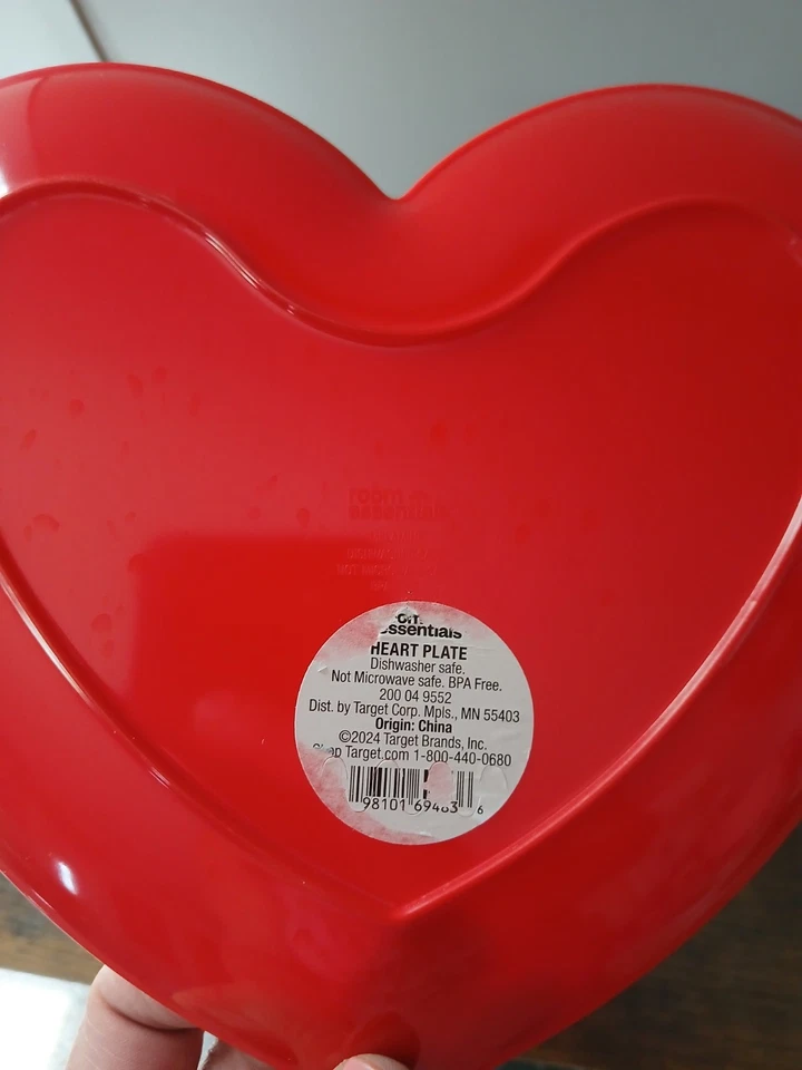 Target Room Essentials ~ Melamine 7¼inches  Red Heart Shaped Plate. Set Of 16.  - Image 4 of 4