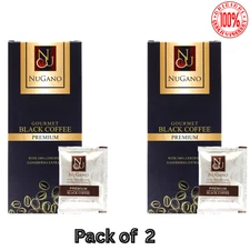 2 X Nugano Instant Ganoderma Black Coffee Reishi Mushroom 60 Sachets Sugar-Free