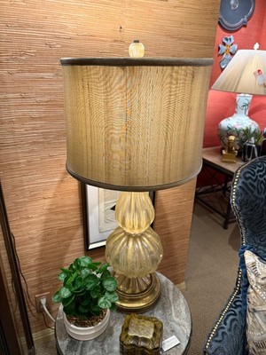 Venetain Murano Mid Century Hollywod Regency Original Brass Lamp-SHADE NOT INCLU