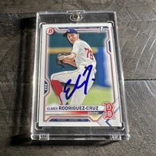 Elmer Rodriguez-Cruz Signed In Person Auto 2021 1st Bowman Draft Baseball Card