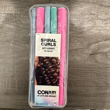 Conair ASSORTED SIZES 12 Pieces Spiral Rollers Curls For Long Hair