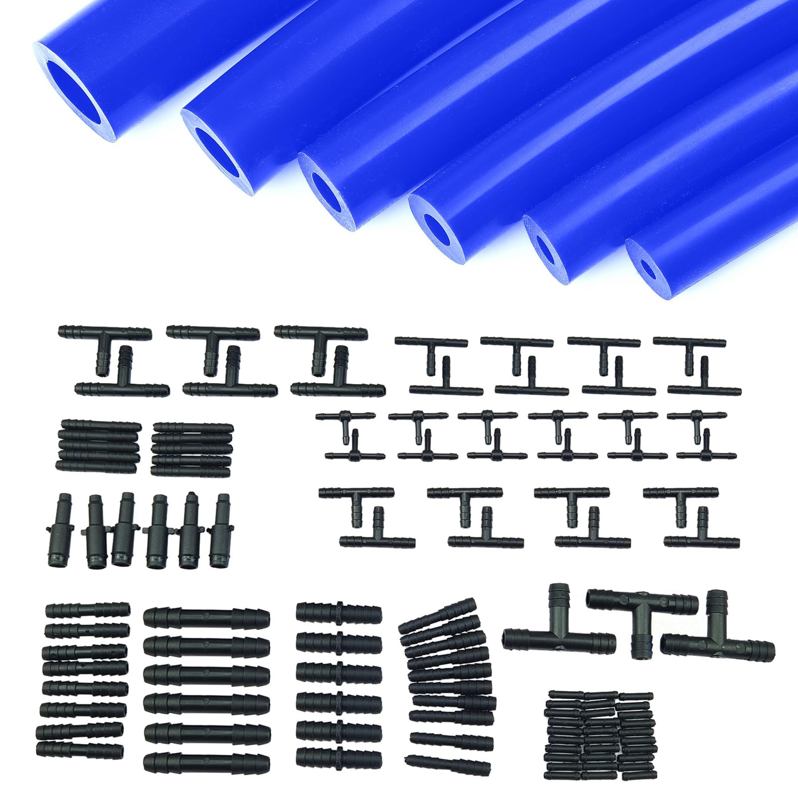 Vacuum Hose Kit Silicone 5FT 6PCS 113 Connectors High Performance Automotive Use