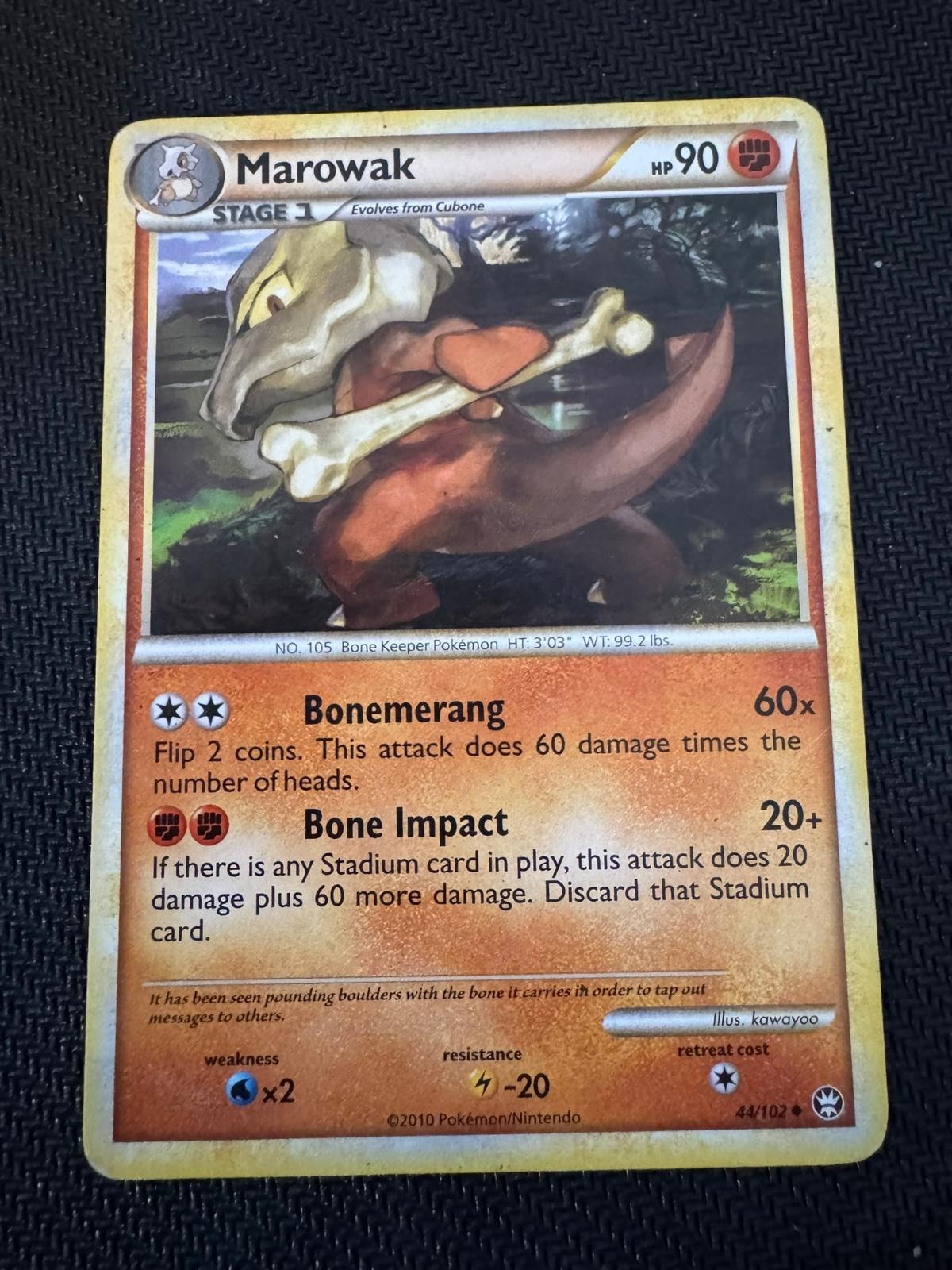 Marowak 44/102 Uncommon HGSS Triumphant Pokemon Heavily Played