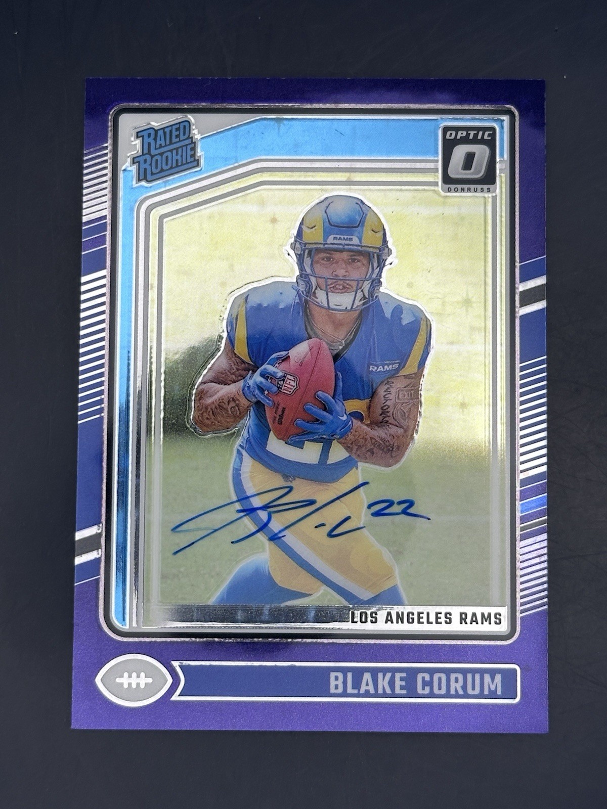 2024 Optic Blake Corum Purple Stars Auto /42 Rated Rookie 🔥